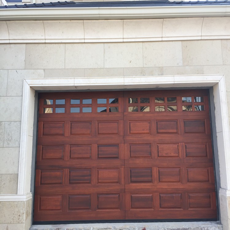 Aluminum solid wood garage door